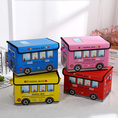 Bus Design Folding Storage Bins Quilt Basket Kid Toys Organizer Non Woven Storage Boxes Cabinet Wardrobe Storage Bags 1 Pc